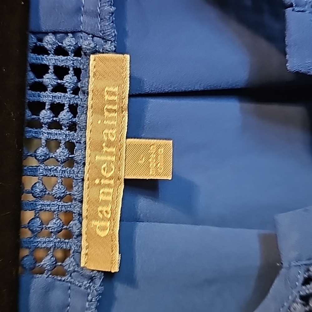 EUC Daniel Rainn Large Cobalt blue blouse - Picture 2 of 6